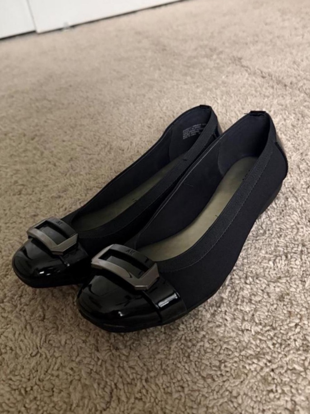 Anne Klein AK Anne Klein iflex Black Flats US 8.5M